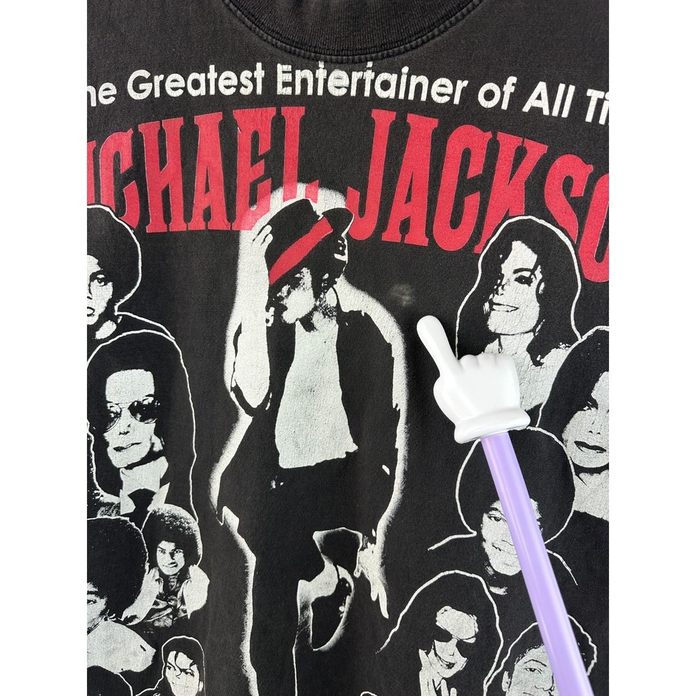 MICHAEL JACKSON T-Shirt M GRIFFIN Brand Black Cotton RIP Distressed Flawed *Read - Picture 5 of 13